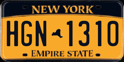 NY license plate HGN1310