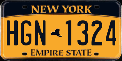 NY license plate HGN1324