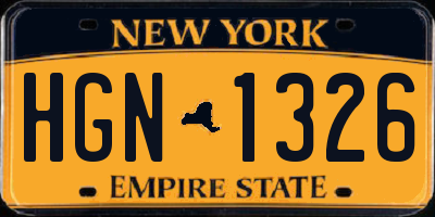 NY license plate HGN1326
