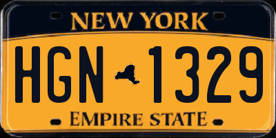 NY license plate HGN1329