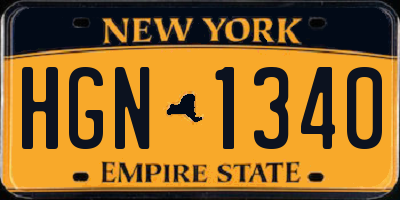 NY license plate HGN1340