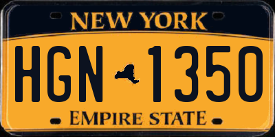 NY license plate HGN1350