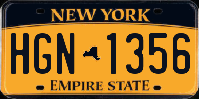 NY license plate HGN1356