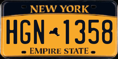 NY license plate HGN1358