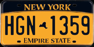 NY license plate HGN1359