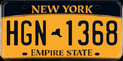 NY license plate HGN1368