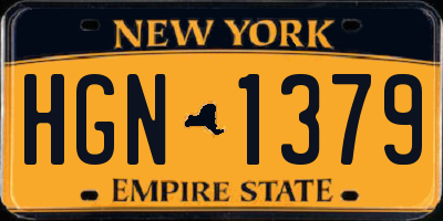 NY license plate HGN1379