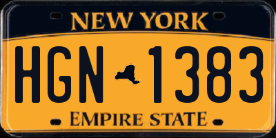 NY license plate HGN1383