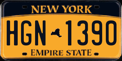 NY license plate HGN1390