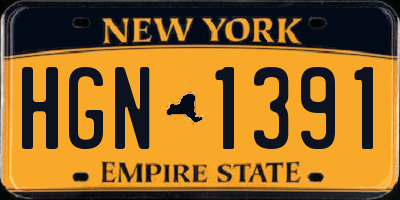 NY license plate HGN1391