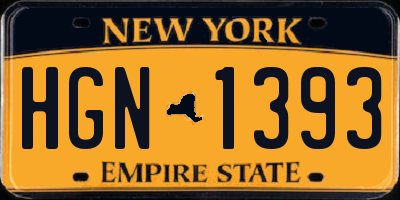 NY license plate HGN1393