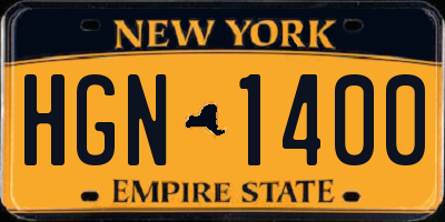 NY license plate HGN1400