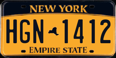 NY license plate HGN1412