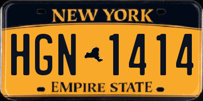 NY license plate HGN1414