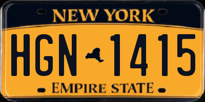 NY license plate HGN1415