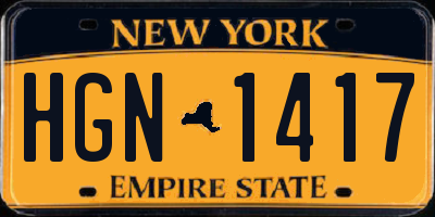 NY license plate HGN1417