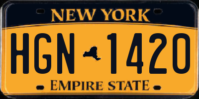 NY license plate HGN1420