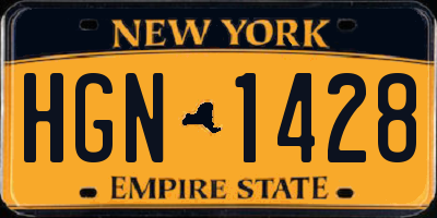 NY license plate HGN1428