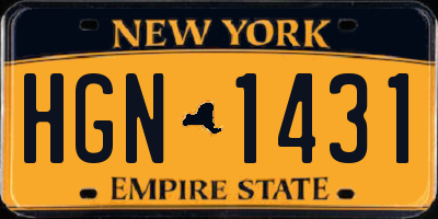 NY license plate HGN1431