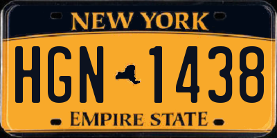 NY license plate HGN1438