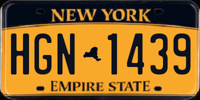 NY license plate HGN1439