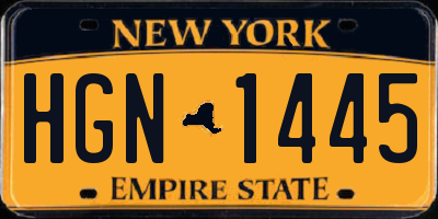NY license plate HGN1445
