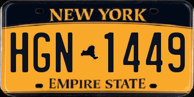 NY license plate HGN1449