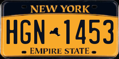 NY license plate HGN1453