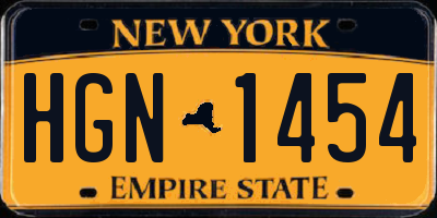 NY license plate HGN1454