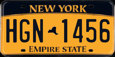 NY license plate HGN1456