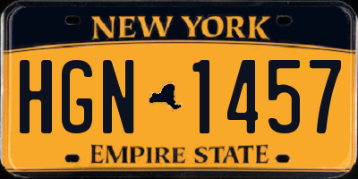 NY license plate HGN1457