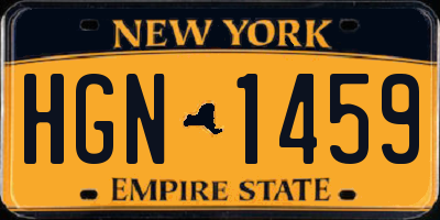 NY license plate HGN1459