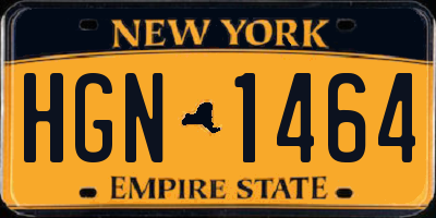 NY license plate HGN1464