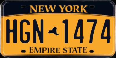 NY license plate HGN1474