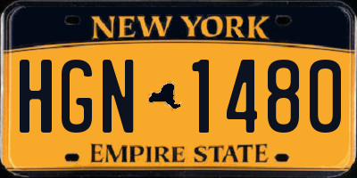 NY license plate HGN1480