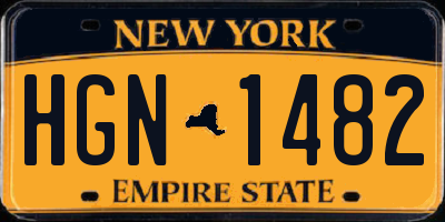 NY license plate HGN1482