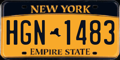 NY license plate HGN1483