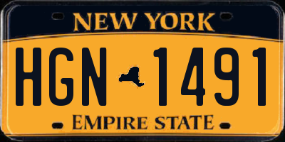 NY license plate HGN1491