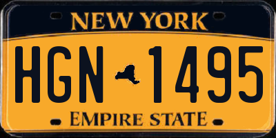 NY license plate HGN1495