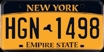NY license plate HGN1498