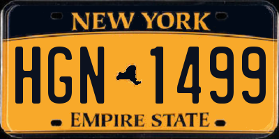 NY license plate HGN1499