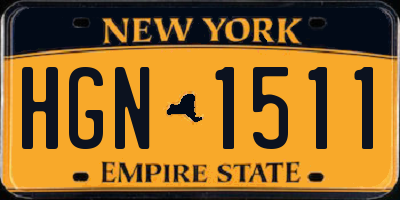 NY license plate HGN1511