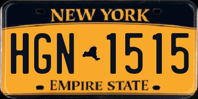 NY license plate HGN1515