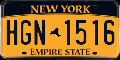 NY license plate HGN1516