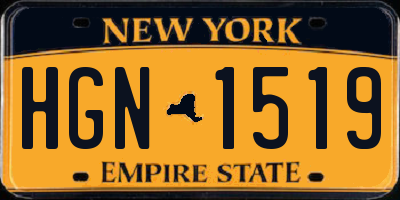 NY license plate HGN1519