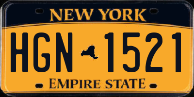 NY license plate HGN1521