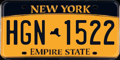 NY license plate HGN1522