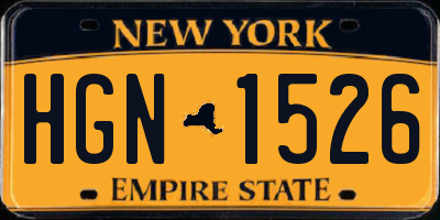 NY license plate HGN1526