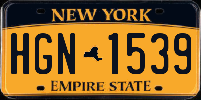 NY license plate HGN1539