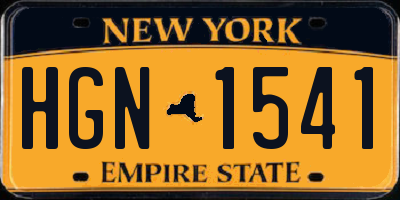 NY license plate HGN1541